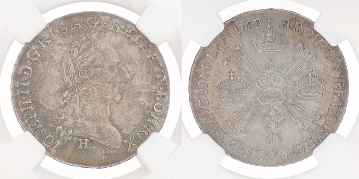Belgium. Austrian Netherlands. Joseph II. ¼ Kronenthaler. 1788H. MS 62.