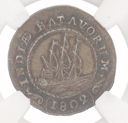 1/8 Gulden. Nederlands-Indië. 1802 - Shield Without Circle. MS 62