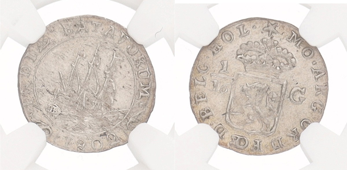 1/16 Gulden - Circle around Ship. Nederlands-Indië. 1802. MS 65