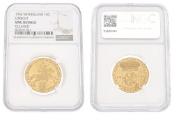 Gouden rijder van 14 gulden. Utrecht. 1763 UNC Details.