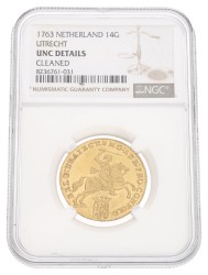 Gouden rijder van 14 gulden. Utrecht. 1763 UNC Details.