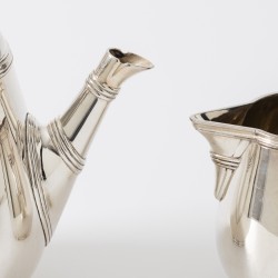 Christofle theeservies (3), model Bamboo, Parijs ca. 1900, verzilverd