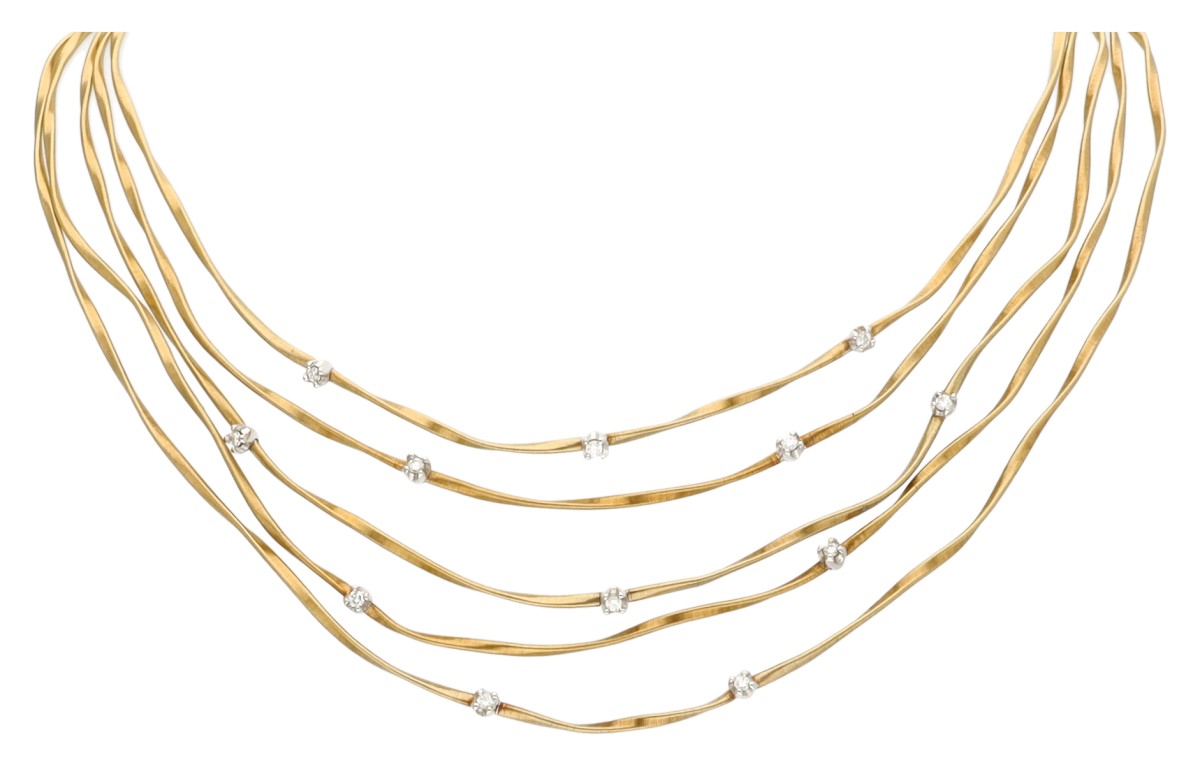 Marco Bicego 18K geelgouden 'Marrakesh' collier bezet met ca. 0.36 ct. diamant