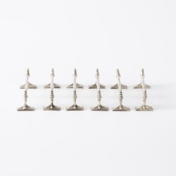 Art Nouveau messenleggers (6), Wolfers Frères, Brussel ca. 1900, zilver