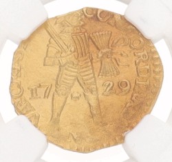 Gouden Dukaat. Utrecht. Vliegenthart. 1729. MS 62.