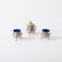 Art Nouveau tafelgarnituur (3), Flamant & Fils, Parijs ca. 1890, zilver