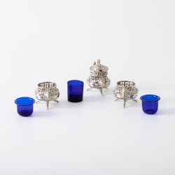 Art Nouveau tafelgarnituur (3), Flamant & Fils, Parijs ca. 1890, zilver