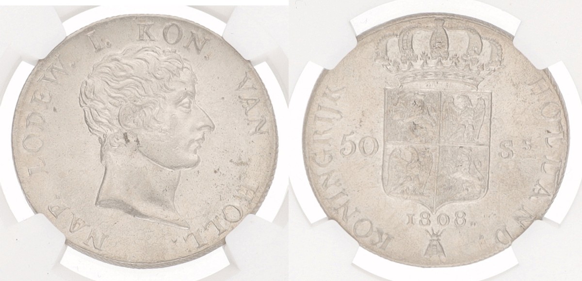 50 stuiver. Lodewijk Napoleon. 1808. MS 61