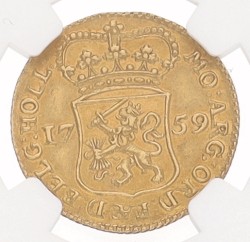 Muntmeesterpenning - Afslag in goud. Holland. 1759. MS 61