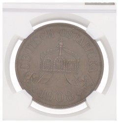 German East Africa. German colony. Wilhelm II. 5 Heller. 1908 J. AU 58