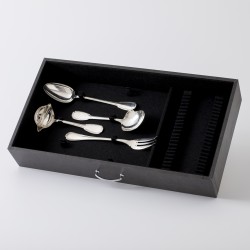 Christofle Cardeilhac bestekcassette (40), model Godrons, Parijs ca. 1960-1970, zilver
