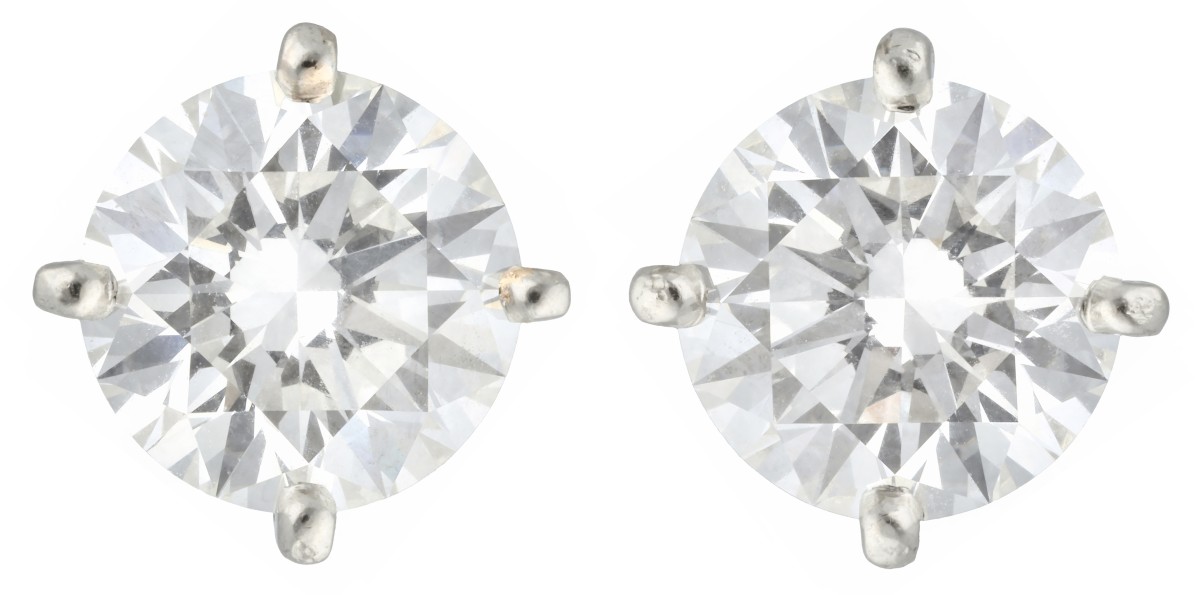 Cartier platina diamant 1895 oorstekers bezet met 4.77 ct. diamant