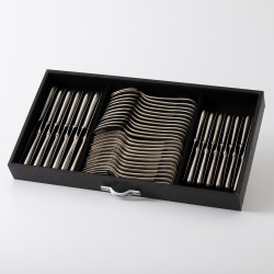 Christofle bestekcassette (134), model Perles, Parijs ca. 1970-1980, verzilverd