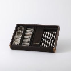 Christofle bestekcassette (125), model Malmaison, Parijs 1980-1990, verzilverd
