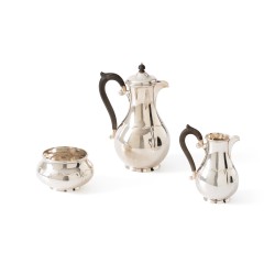 Art Deco koffieservies, A. Bonebakker & Zoon, Amsterdam 1927, zilver