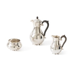 Art Deco koffieservies, A. Bonebakker & Zoon, Amsterdam 1927, zilver