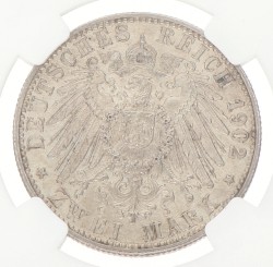 German states. Baden. Friedrich. 2 Mark - Golden jubilee. 1902. MS 62