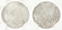German states. Bavaria. Luitpold. 2 Mark - 90th birthday. 1911 D. MS 64