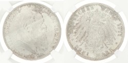 German states. Bavaria. Luitpold. 3 Mark - 90th birthday. 1911 D. MS 65