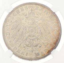 German states. Anhalt-Dessau. Friedrich II. 3 Mark - on the silver mariage. 1914 A. MS 62