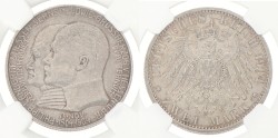German states. Hesse-Darmstadt. Ernst Lüdwig. 2 Mark - 400th anniversary of Philipps the Magnanimous. 1904. AU 58