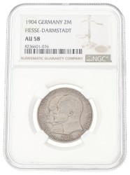 German states. Hesse-Darmstadt. Ernst Lüdwig. 2 Mark - 400th anniversary of Philipps the Magnanimous. 1904. AU 58