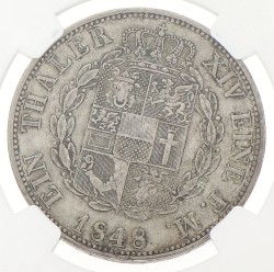 German states. Mecklenburg-Schwerin. Friedrich Franz. Thaler. 1848 A. XF 45