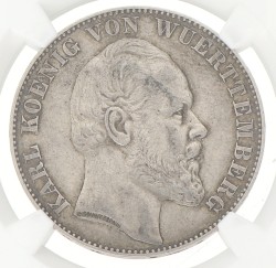 German states. Württemberg. Karl. Thaler - Victory. 1871. AU 50
