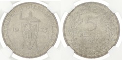 Germany. Weimar republic. 5 Mark - Rhineland. 1925 D. MS 64