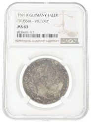 German states. Prussia. Wilhelm I. Thaler - Victory. 1871 A. MS 63