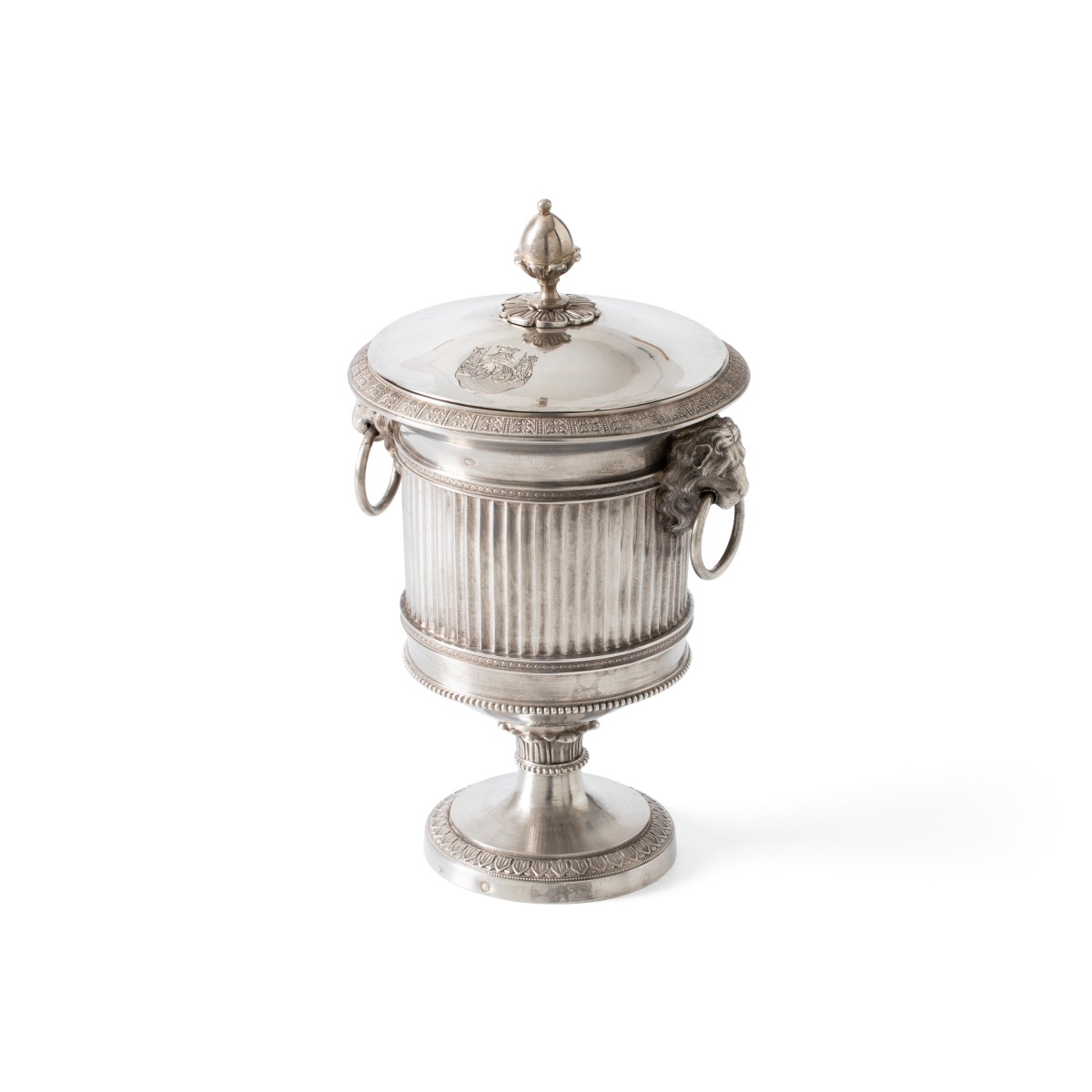 Dekselvaas, Joseph Germain Dutalis, Brussel ca. 1820, zilver