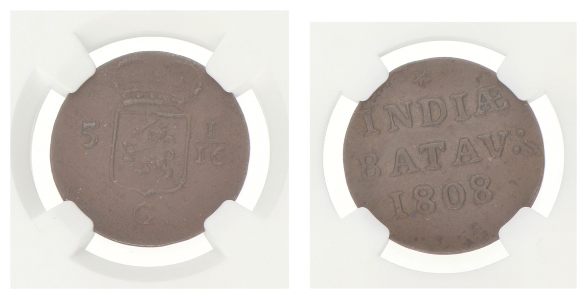 Achtste stuiver of Duit. Nederlands-Indië. 1808. AU 58 BN