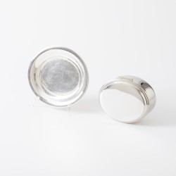 Koektrommel met schotel, Gebrüder Deyhle, Schwäbisch Gmünd ca. 1950-1960, zilver