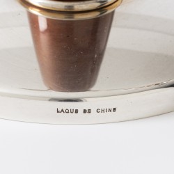 Christofle kandelaars (2), model Talisman ''Laque-de-Chine'', Parijs ca. 1980-1985, verzilverd
