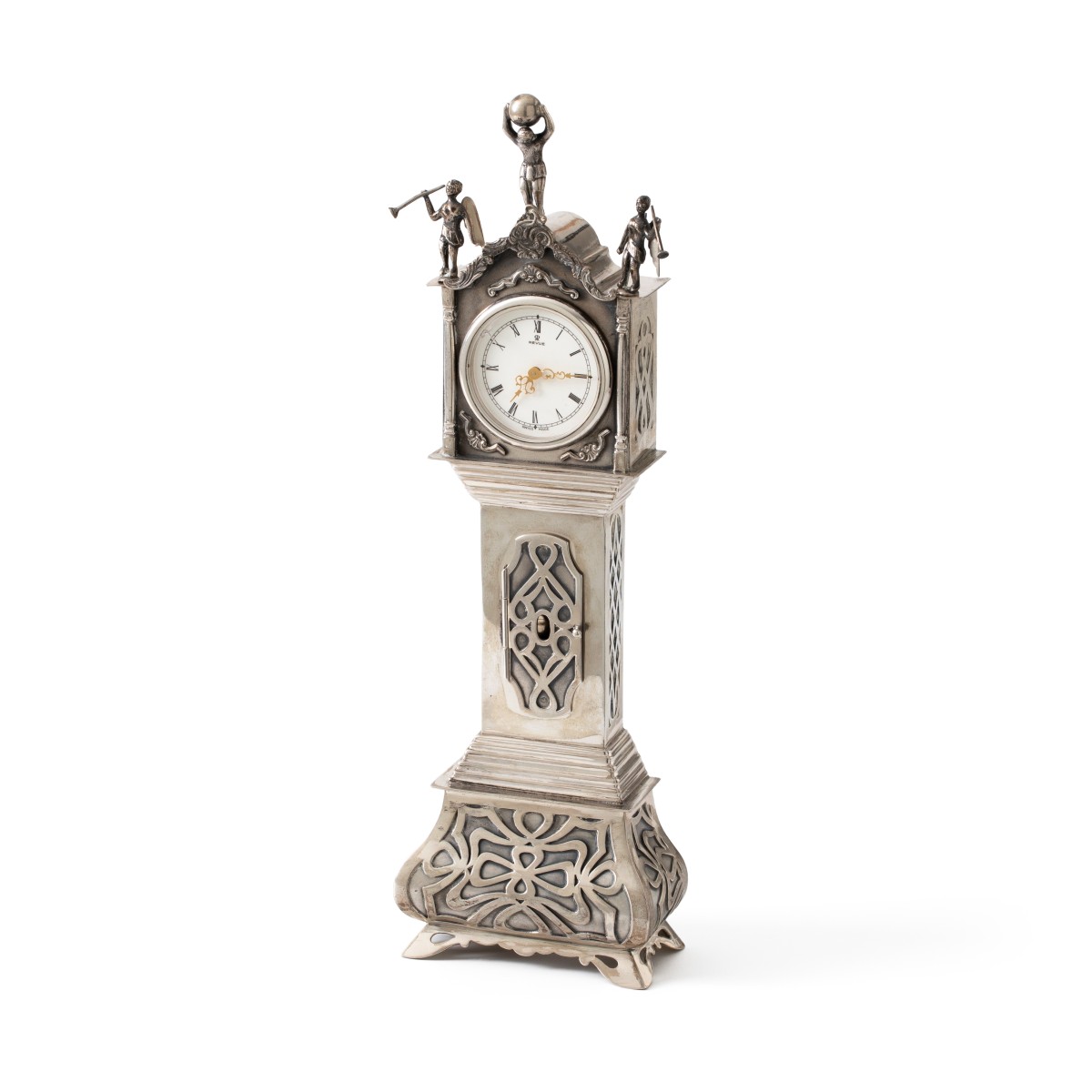 Miniatuur staand horloge (groot model), H. Hooijkaas, Schoonhoven 1974, zilver
