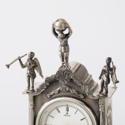 Miniatuur staand horloge (groot model), H. Hooijkaas, Schoonhoven 1974, zilver