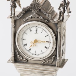 Miniatuur staand horloge (groot model), H. Hooijkaas, Schoonhoven 1974, zilver