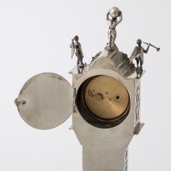 Miniatuur staand horloge (groot model), H. Hooijkaas, Schoonhoven 1974, zilver