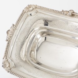 George III hengselmand / fruitmand, John Robertson II & John Walton, Newcastle 1814, zilver