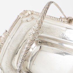 George III hengselmand / fruitmand, John Robertson II & John Walton, Newcastle 1814, zilver