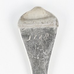 Dinerlepel, Godefridus Heynselmans (1742-1779), 's-Hertogenbosch ca. 1778, zilver