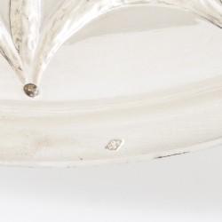 Flessenbak / flessen onderzetter, weduwe Ernest Compère (Léontine Compère), Parijs ca. 1890, zilver