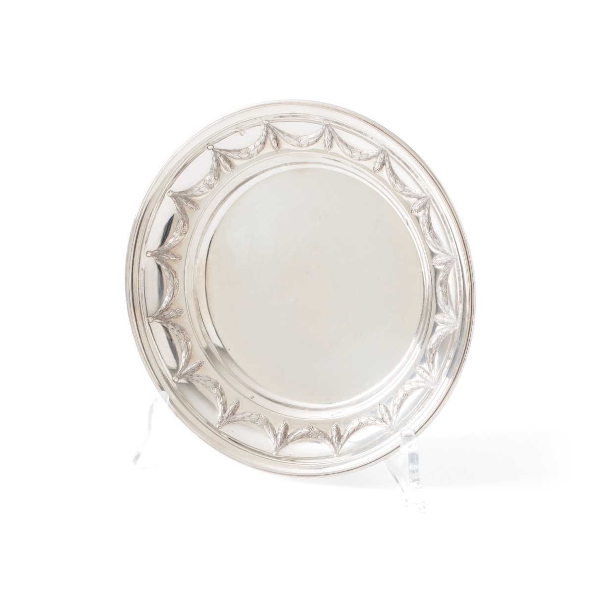 Flessenbak / flessen onderzetter, weduwe Ernest Compère (Léontine Compère), Parijs ca. 1890, zilver