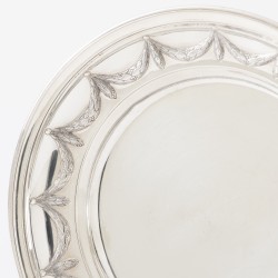 Flessenbak / flessen onderzetter, weduwe Ernest Compère (Léontine Compère), Parijs ca. 1890, zilver