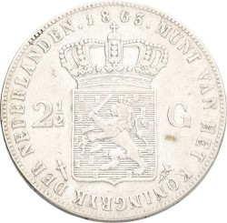 2½ Gulden. Willem III. 1863. F / VF.