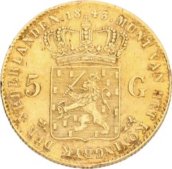 5 Gulden. Willem II. 1843. VF