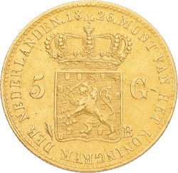5 gulden. Willem I. 1826 B. VF