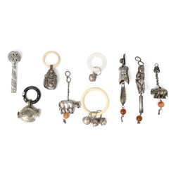 Lot diversen (9), China / Europa, zilver/verzilverd