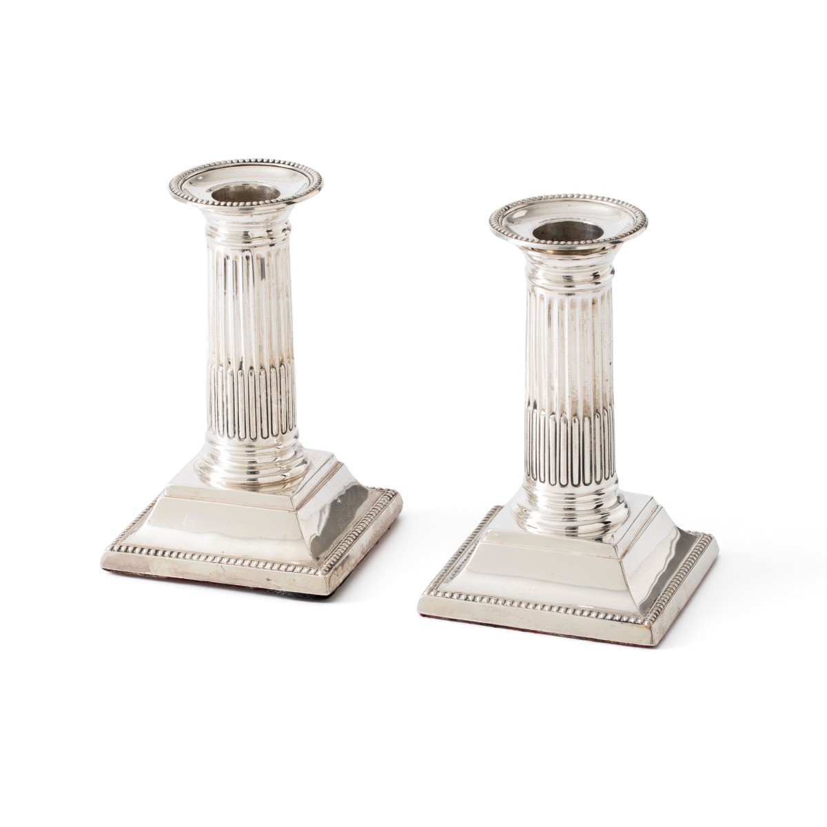 Kandelaars (2), William Charles Fordham & Albert Faulkner, Sheffield 1907, zilver