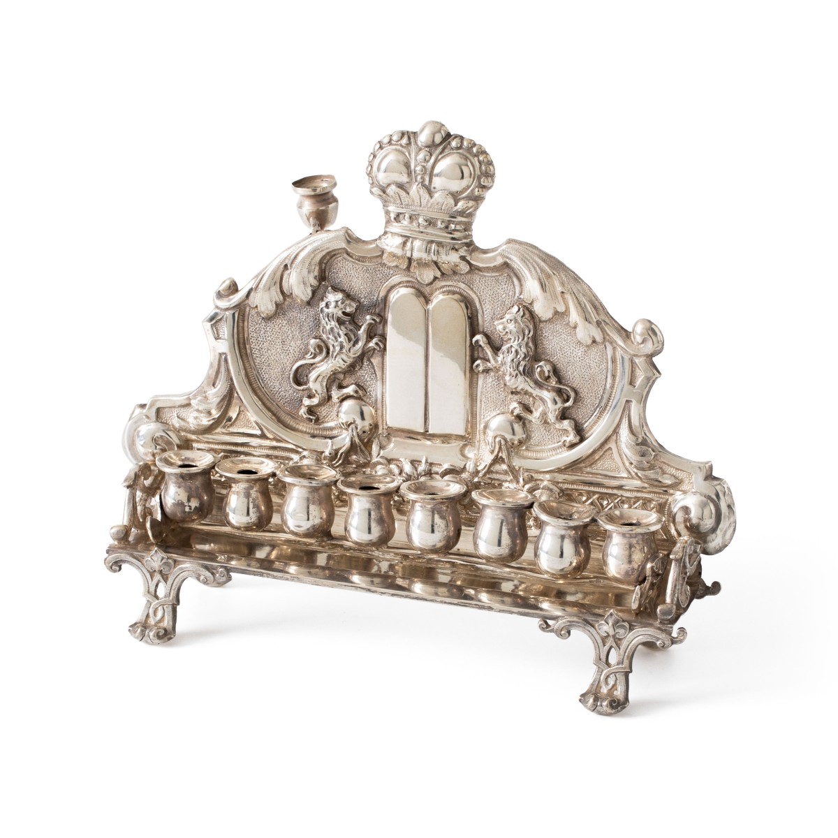 Chanoeka-lamp, Vincenz Czokally (1864-1890), Wenen circa 1870, zilver